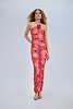 Bareheat coral mesh maxi dress