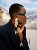 Sculpture earrings gold